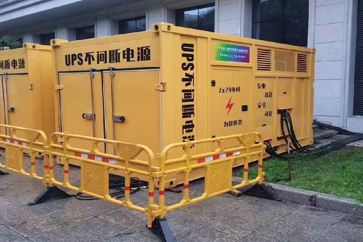 黄岛发电机租赁施工现场