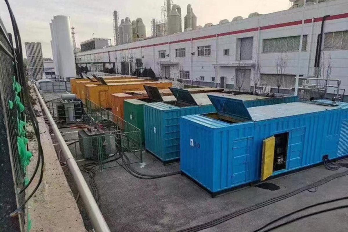 黄岛发电机租赁施工现场